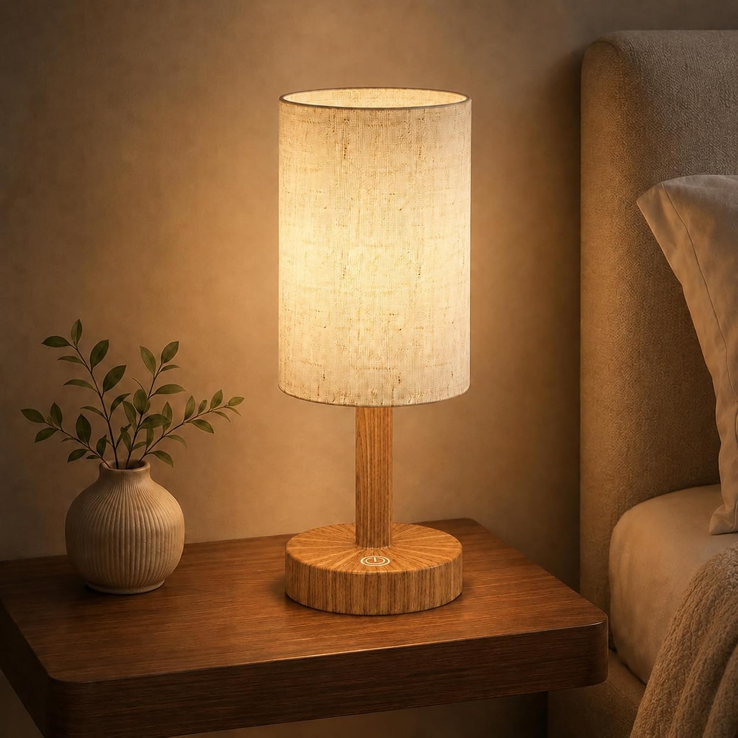 71OEHN914qL._AC_SL1500_ Small Rechargeable Cordless Table Lamp, Nightstand to Desk, Warm Oak - Image 1